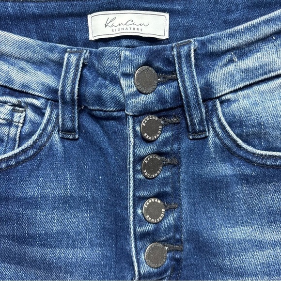 Kancan Jeans Womens 24 Ultra High Rise Skinny Regular Wash Exposed Button Fly - Picture 2 of 4